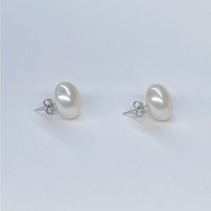 Saks Fifth Avenue Collection 14K White Gold Freshwater Button Pearl Stud Earring